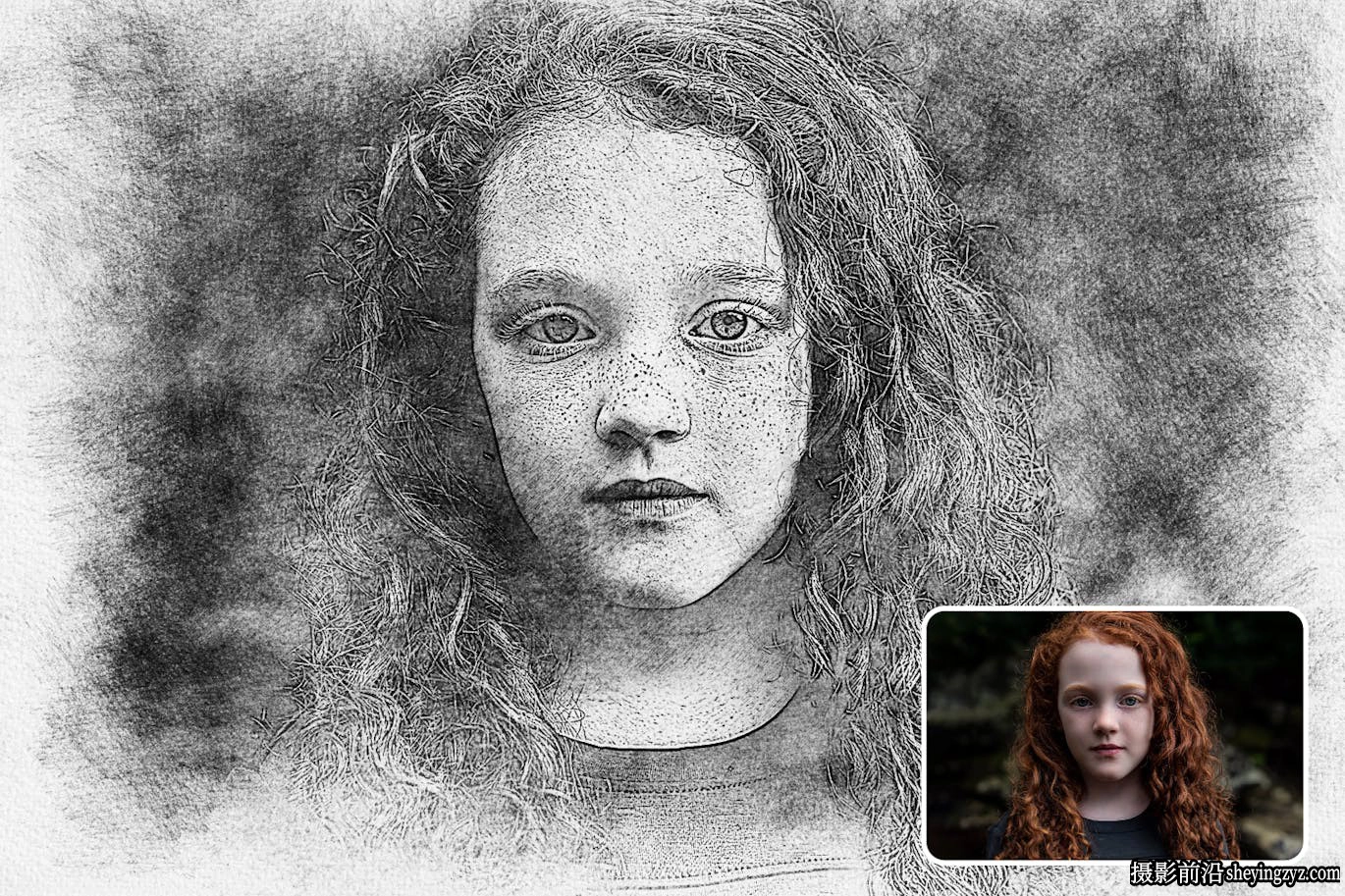 铅笔画照片效果PS动作 Pencil Drawing Photo Effect