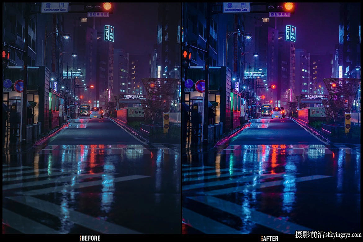 10种城市街拍夜景风光摄影后期调色Lightroom预设/PS调色预设
