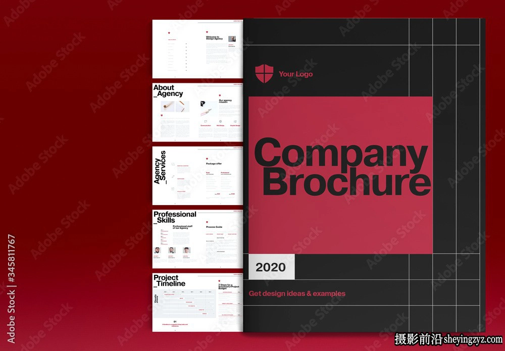 红色提案布局InDesign模板