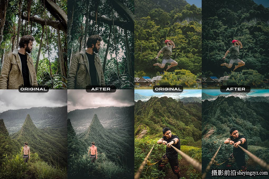森系绿色调旅拍电影风光后期调色Lightroom预设