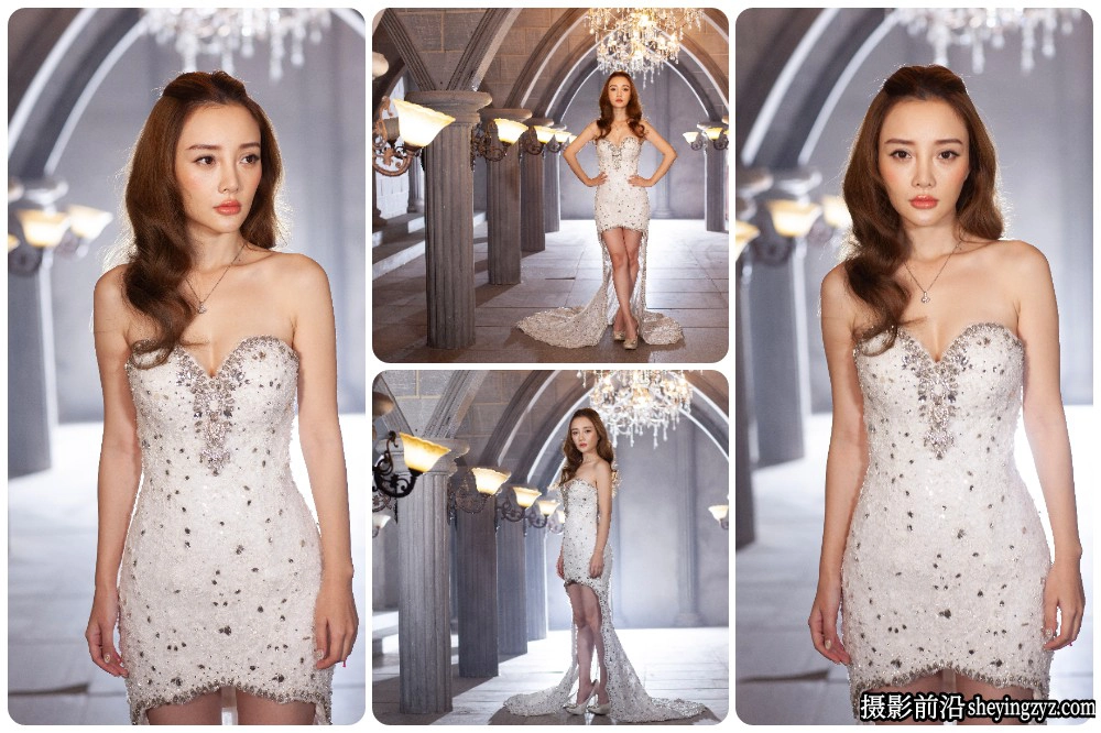 气质美女白色拉丁短裙人像棚拍RAW练习素材28张