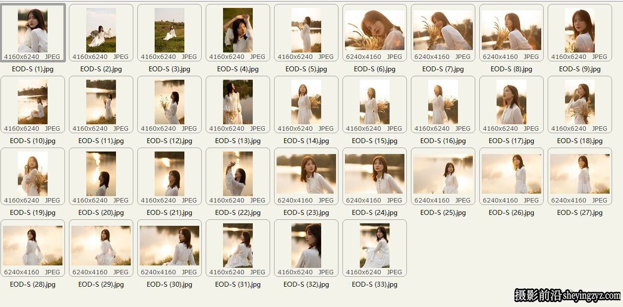 海边逆光美女写真人像摄影RAW原图素材33张