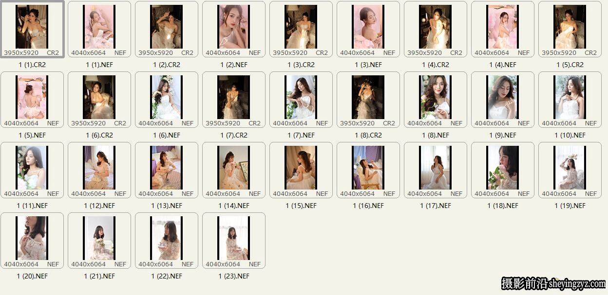室内唯美美女人像写真摄影未修RAW原图31张