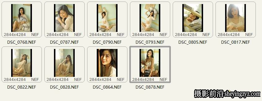 室内轻私房美女人像摄影RAW原图练习素材10张-NEF格式