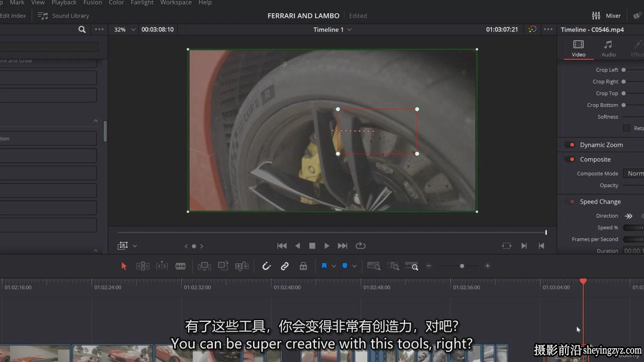 达芬奇Davinci Resolve 18专业视频剪辑调色完整教程-中英字幕