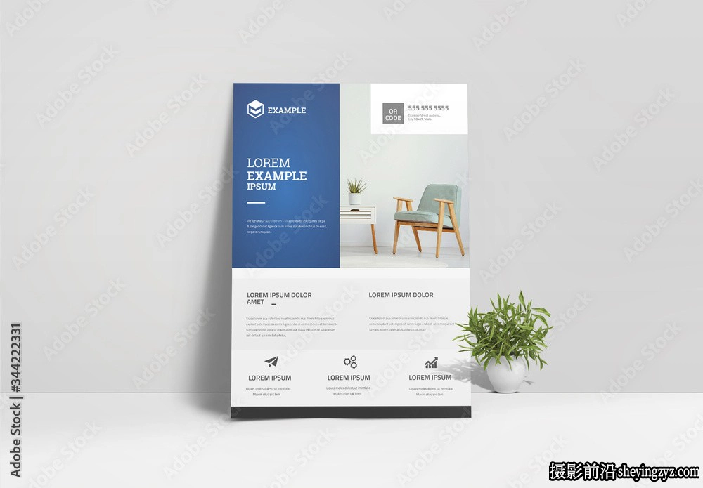 简约的商务传单布局InDesign模板