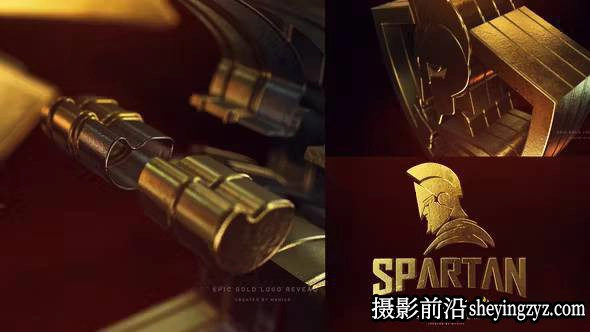 AE模板-E3D大气三维文字Logo动画模板- Epic Gold Logo Reveal