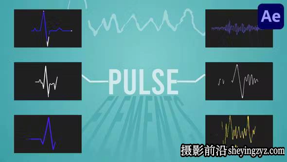 AE模板-脉搏心电图动画模版 Electro Pulse Elements