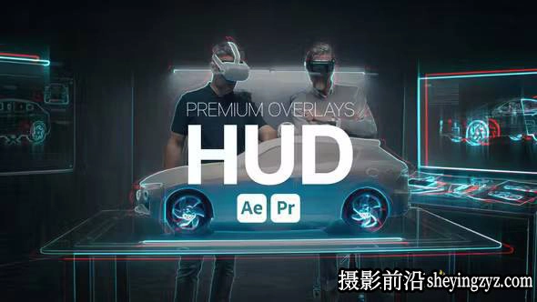 AE模板-科技感HUD背景叠加素材 Premium Overlays HUD