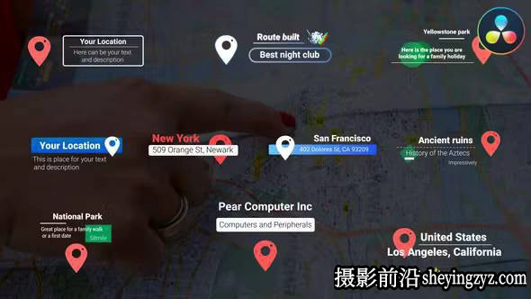 位置标题动画达芬奇模版Location Titles | DaVinci Resolve