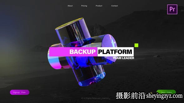 炫彩标题达芬奇模版 3D Glass Colorful Computer Science Titles