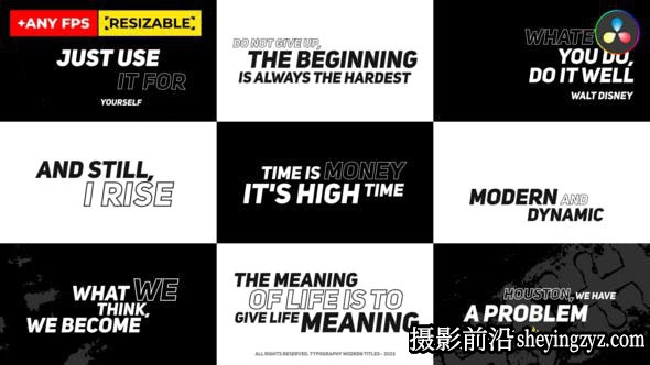 字幕条标题达芬奇模版Modern Titles 1.0 | DaVinci Resolve