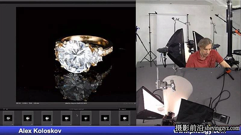 摄影师Alex Koloskov完整的商业高端珠宝首饰布光及后期教程合集-中英字幕