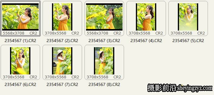 户外旅拍向日葵美女人像摄影RAW原图素材8张