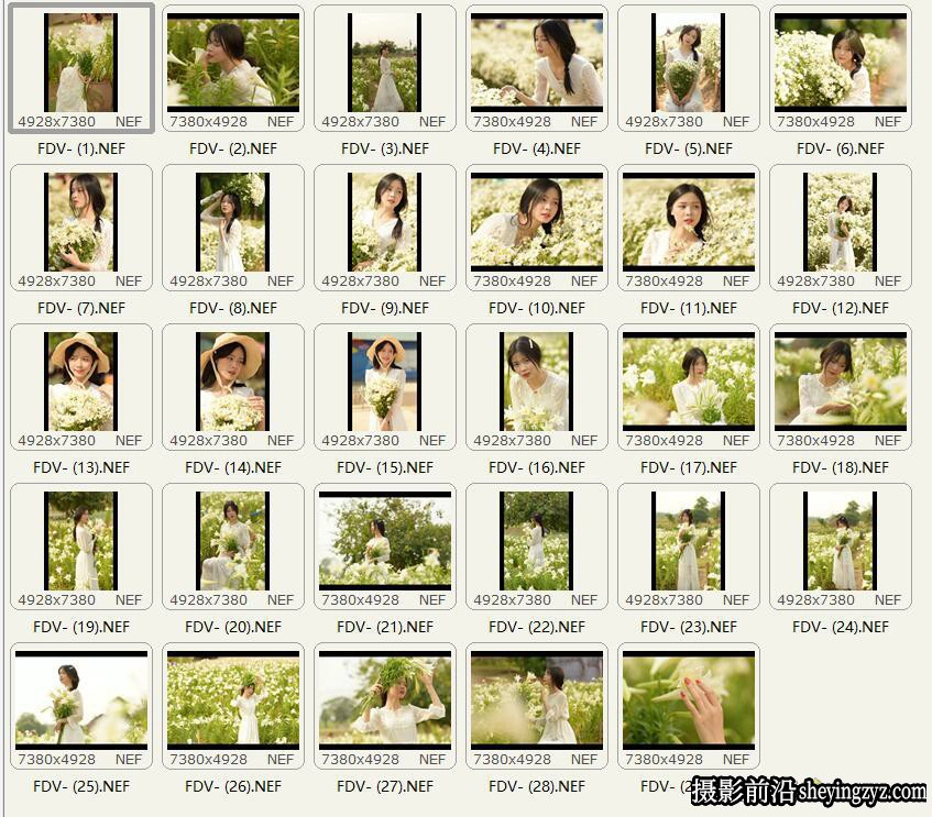 百合花美女人像摄影RAW原图素材29张