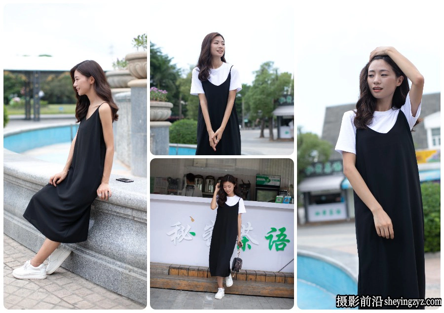 街拍长裙美女人像摄影RAW原图素材22张
