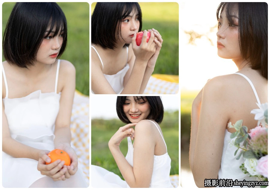 户外写真清纯美女摄影RAW原图练习素材-CR3格式12张