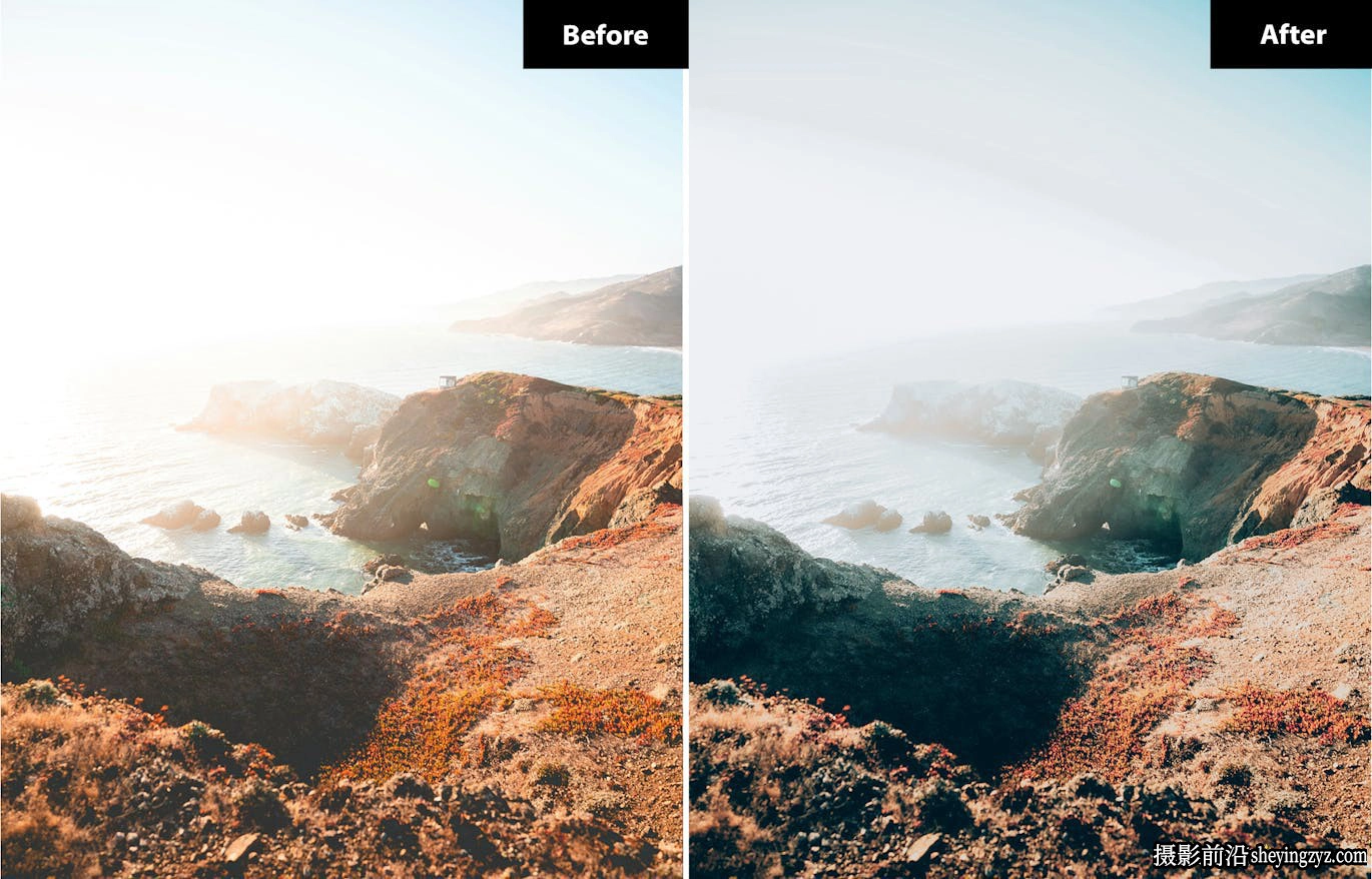 6种金色光芒电影风光后期调色LR预设 Golden Hour Glow Lightroom Presets