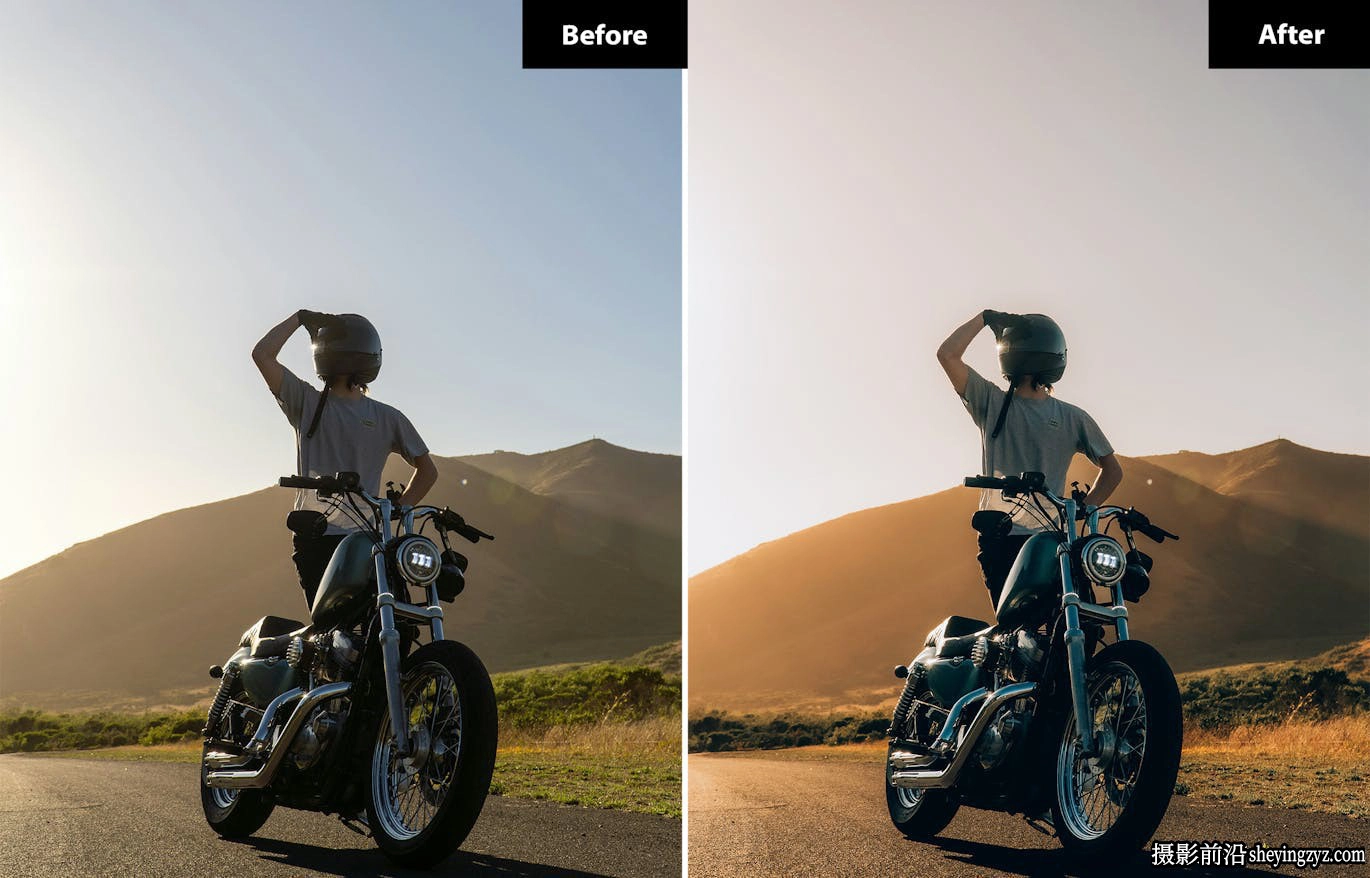 6种金色光芒电影风光后期调色LR预设 Golden Hour Glow Lightroom Presets
