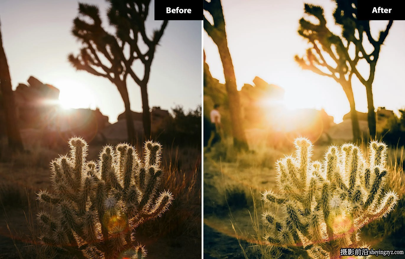 6种金色光芒电影风光后期调色LR预设 Golden Hour Glow Lightroom Presets