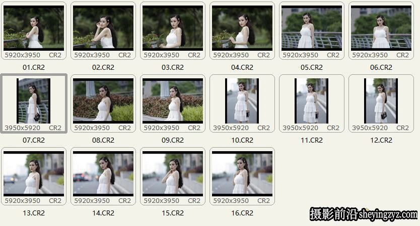 街拍时尚美女人像摄影RAW原图练习素材16张