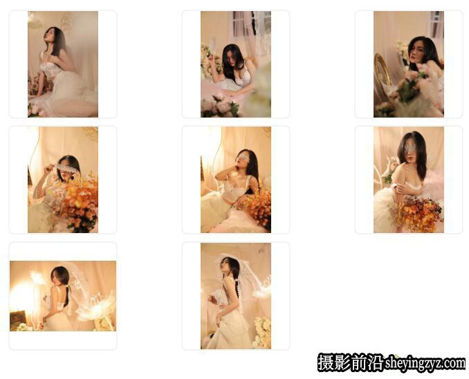 高级婚礼美女私房人像摄影RAW原图素材8张