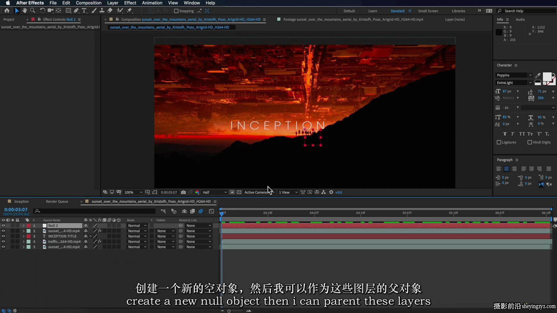FlatPackFx – After Effects 视频创意特效VFX合成完整版教程-中英字幕