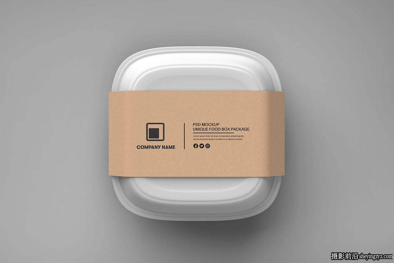 带牛皮纸标签样餐盒食品盒机快模型