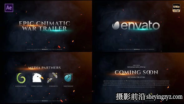 AE模板- 文字视频宣传片头模板 Epic Cinematic War Trailer