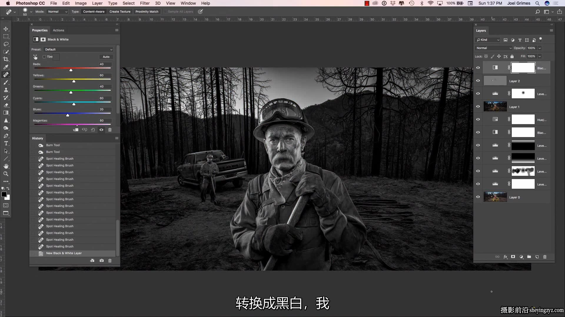 摄影师 Joel Grimes -人像后期皮肤修饰合成教程-中文字幕