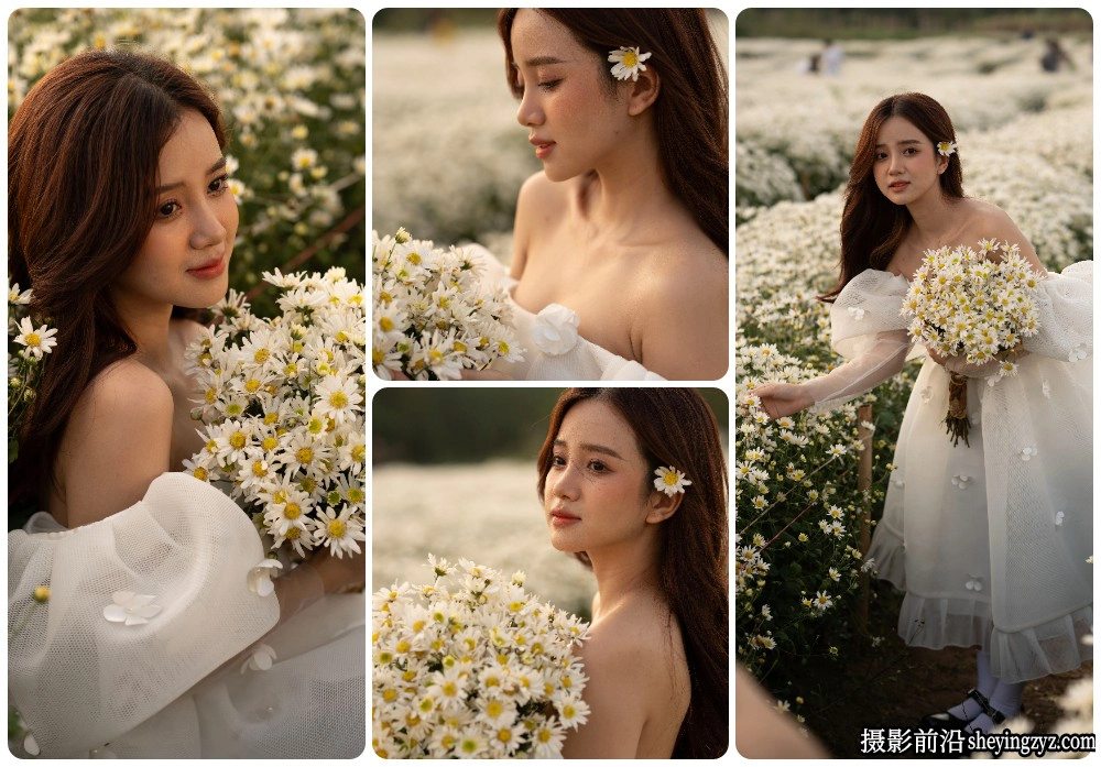 户外邹菊花海美女人像摄影RAW原图11张