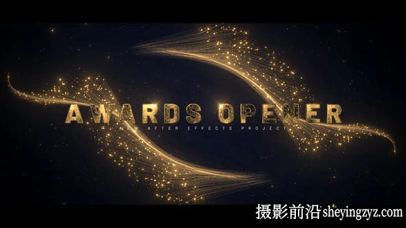 AE模板-粒子颁奖文字片头模板 Awards Opener