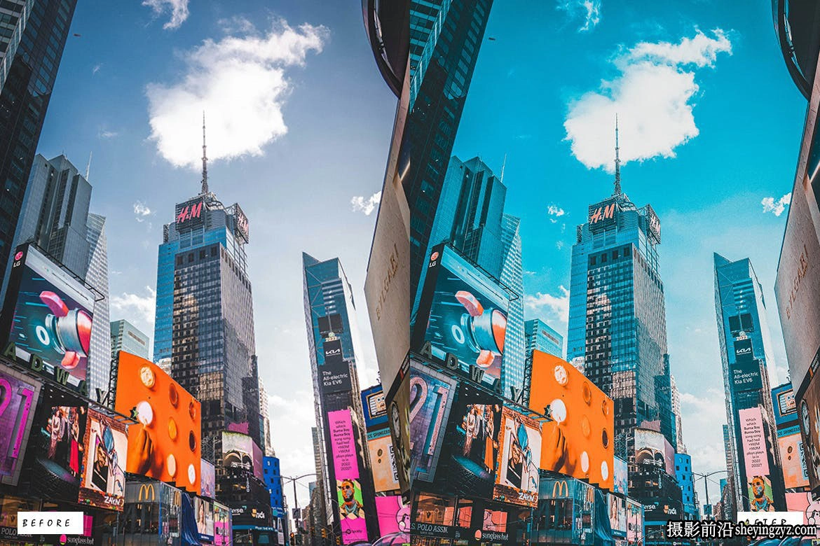 12种青橙色城市时代广场LR预设 Time Square Lightroom Presets