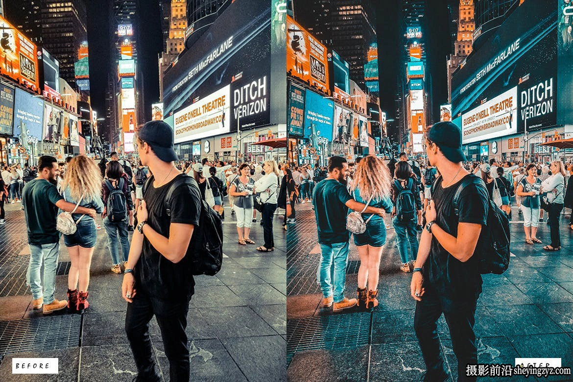 12种青橙色城市时代广场LR预设 Time Square Lightroom Presets