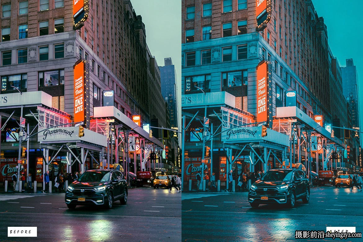 12种青橙色城市时代广场LR预设 Time Square Lightroom Presets