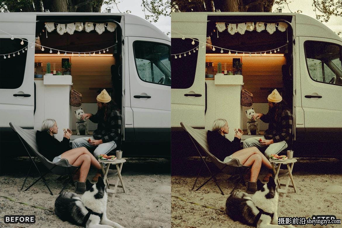 免费8种旅拍露营电影胶片LR预设 Cinematic Camping Adventure Lightroom Presets