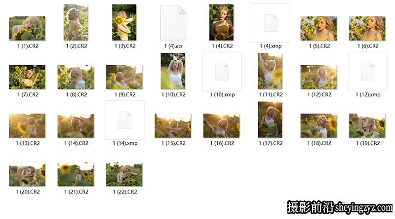 户外向日葵逆光人像写真高清RAW原图22张