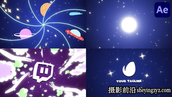 AE模板-Logo动画模板 Space Quick Logo Opene