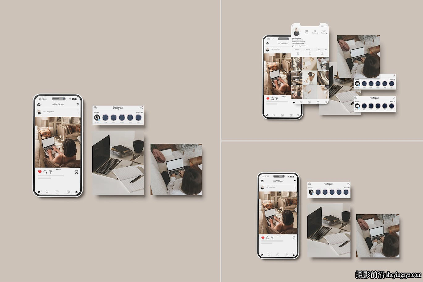 Instagram帖子样机模型