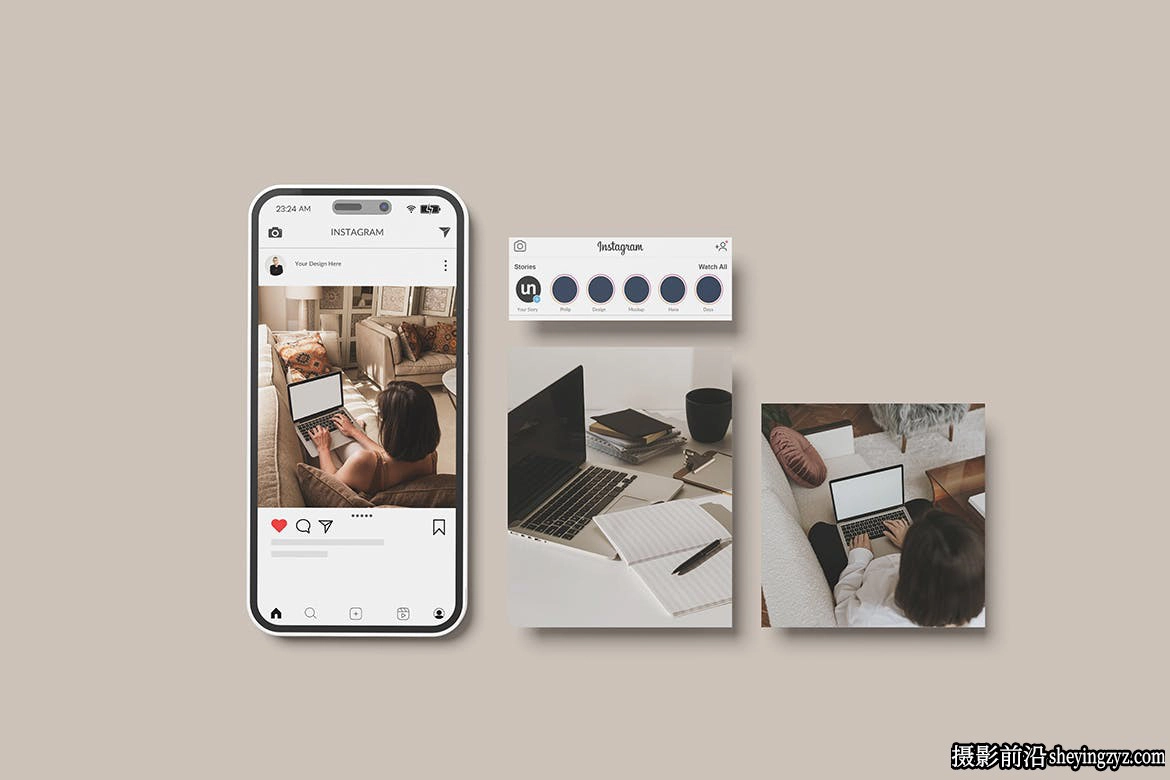 Instagram帖子样机模型