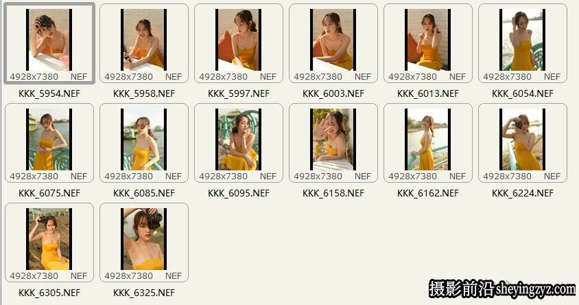 黄裙美女写真人像摄影RAW原图-尼康NEF原图