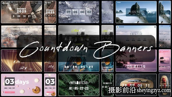 AE模板-时间倒计时动画模板 Countdown Timer Wide Banners
