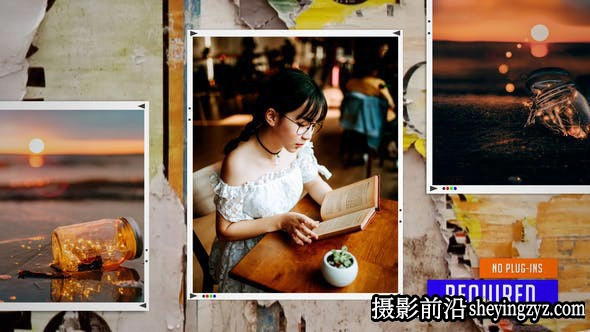 AE模板-破旧墙壁照片相册片头模板 Photo Slideshow