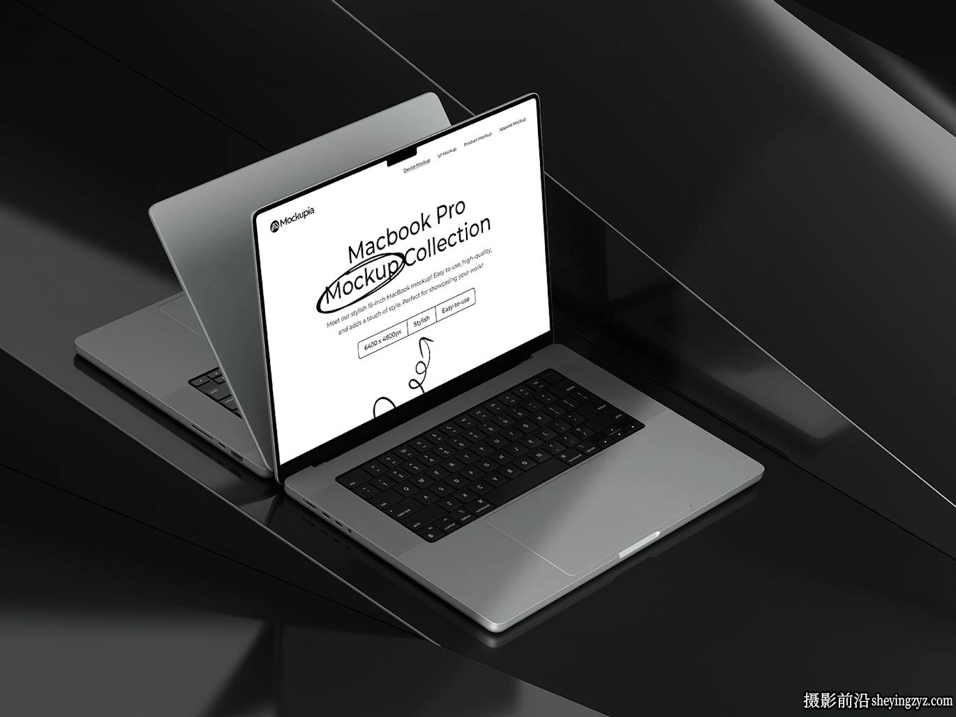 深色MacbookPro样机模型