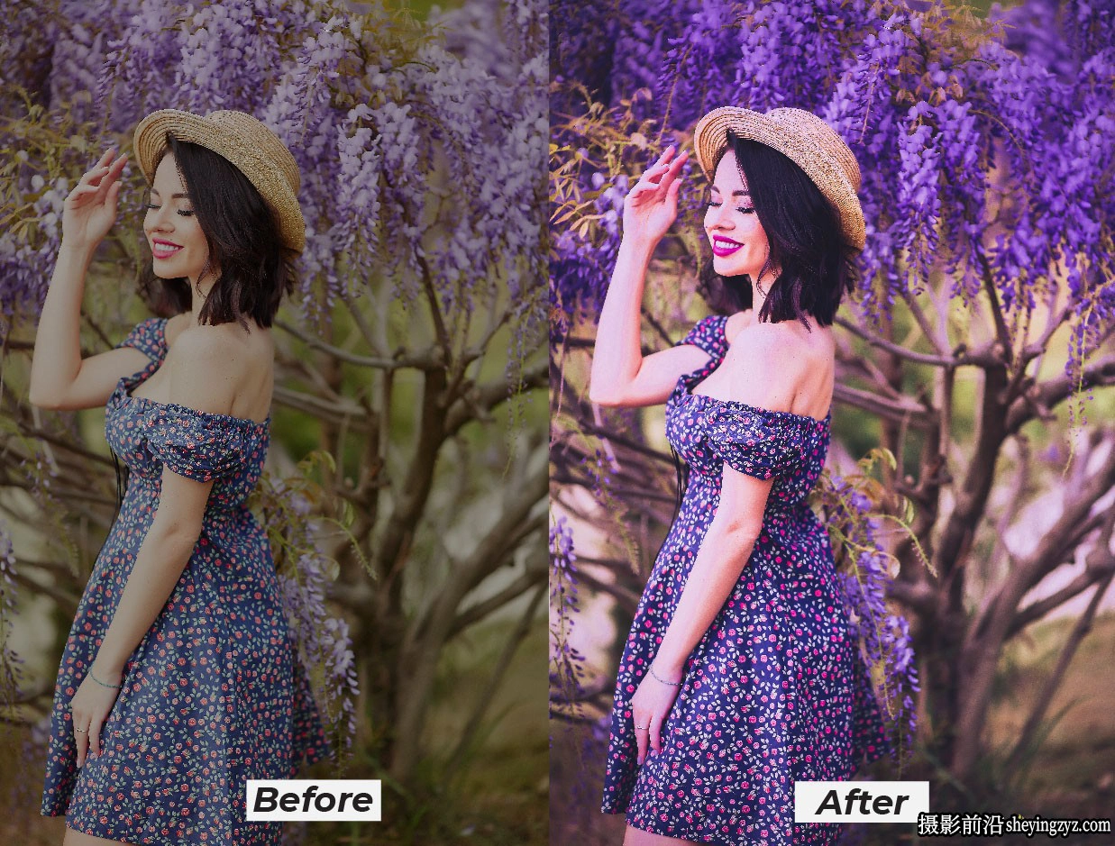 薰衣草情绪人像调色Lr预设及移动预设 Moody Lavender Lightroom Presets
