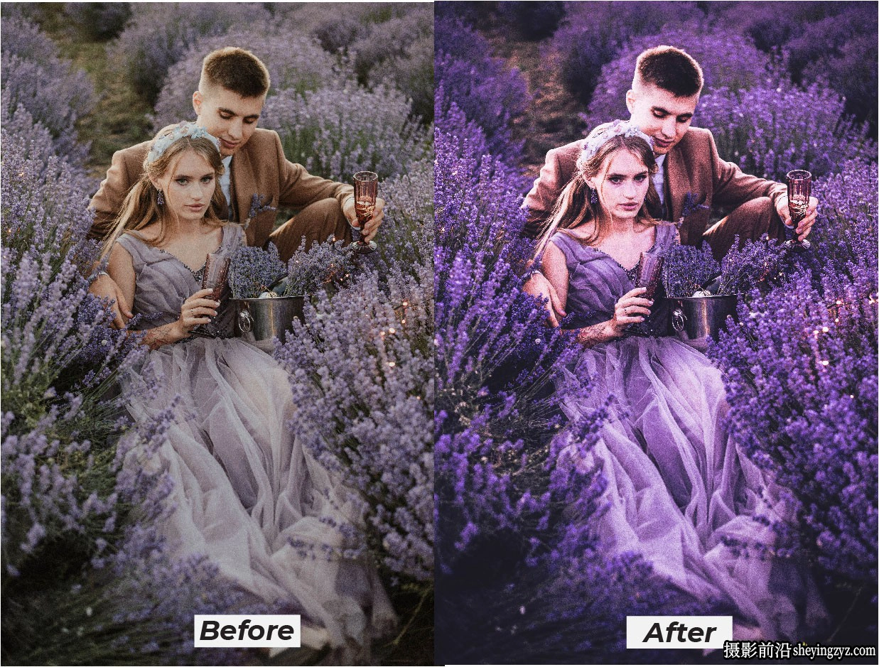 薰衣草情绪人像调色Lr预设及移动预设 Moody Lavender Lightroom Presets