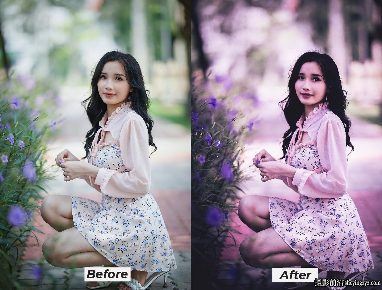 薰衣草情绪人像调色Lr预设及移动预设 Moody Lavender Lightroom Presets
