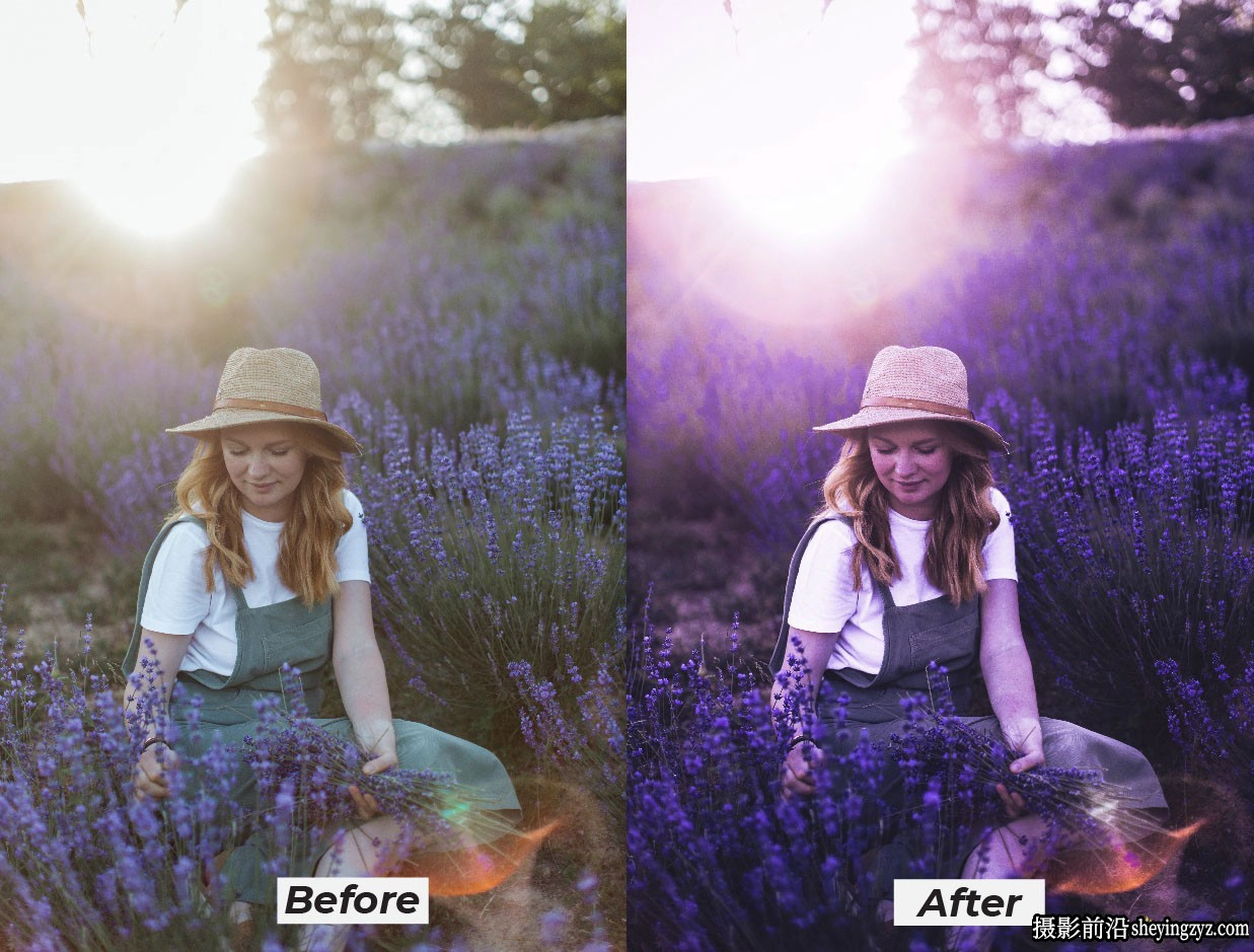 薰衣草情绪人像调色Lr预设及移动预设 Moody Lavender Lightroom Presets
