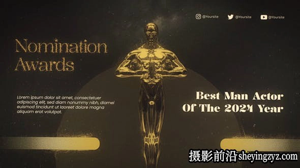 AE模板人物介绍颁奖包装片头模板- Award Nomination