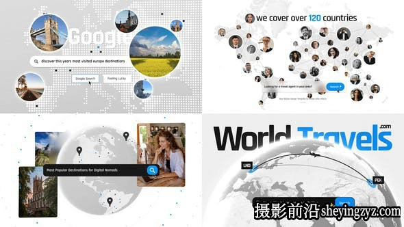 AE模板-科技感查找动画模板 Search The World